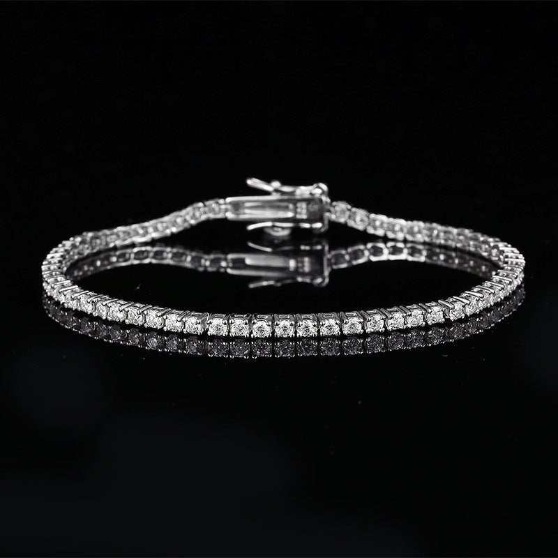 10 Points Moissanite Bracelet Tennis Chain S925 Sterling Silver - AMIR BAGS INDIA PRIVATE LIMITED