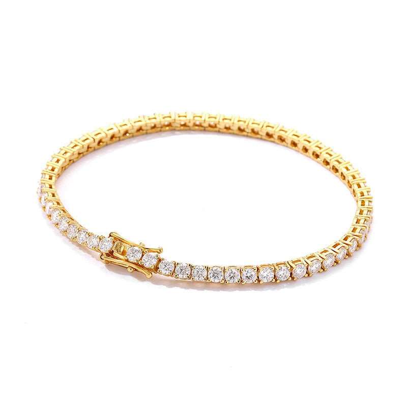10 Points Moissanite Bracelet Tennis Chain S925 Sterling Silver - AMIR BAGS INDIA PRIVATE LIMITED