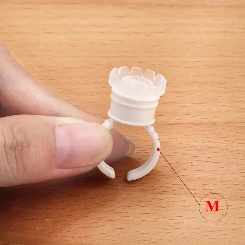 100pcs Disposable Individual Eyelash Glue Holder Grafting Eyelashes Blossom Cup Rings Eyelash Extension Adhesive Stand Holder - AMIR BAGS INDIA PRIVATE LIMITED