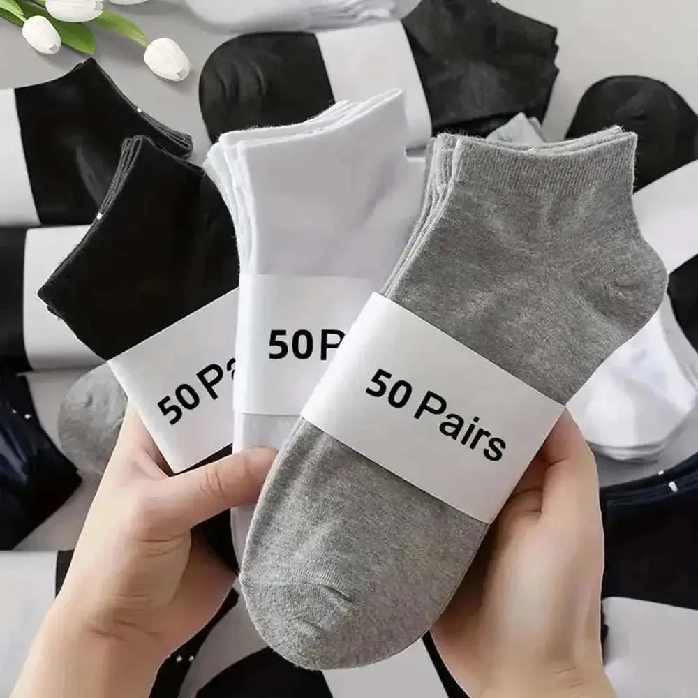 10/20/30/40/50 Pairs Of Breathable Deodorant Men's Low Cut Ankle Socks - Sweat Wicking And Comfortable Summer Wear - AMIR BAGS INDIA PRIVATE LIMITED