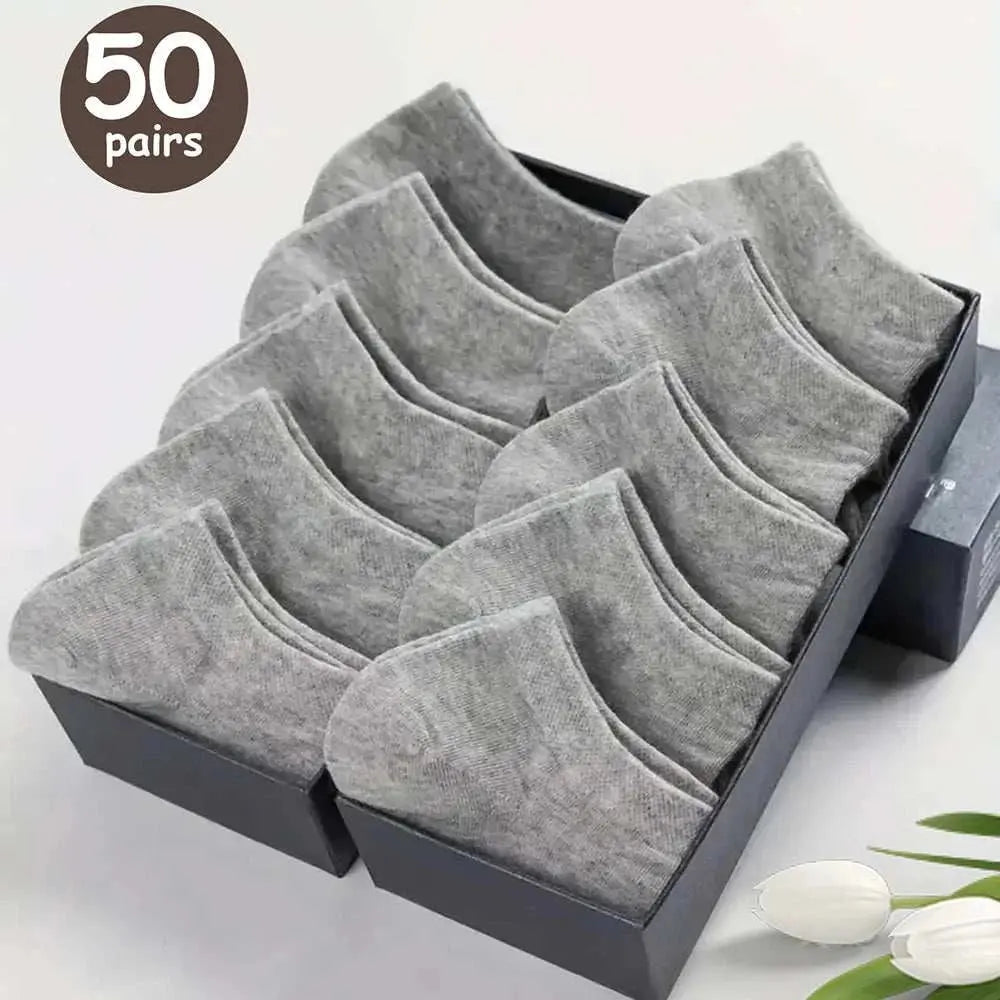 10/20/30/40/50 Pairs Of Breathable Deodorant Men's Low Cut Ankle Socks - Sweat Wicking And Comfortable Summer Wear - AMIR BAGS INDIA PRIVATE LIMITED