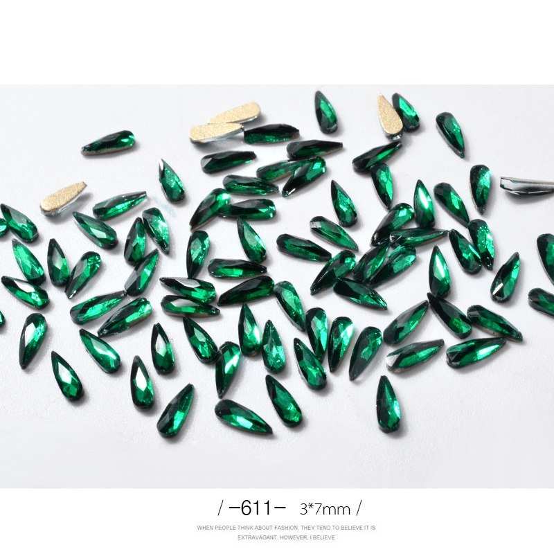 10Pcs 3D Nail Art Rhinestones Long Water Drop Shaped Glitter Nail Art Decorations Accessoires Nail Supplies - AMIR BAGS INDIA PRIVATE LIMITED