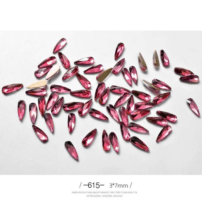 10Pcs 3D Nail Art Rhinestones Long Water Drop Shaped Glitter Nail Art Decorations Accessoires Nail Supplies - AMIR BAGS INDIA PRIVATE LIMITED