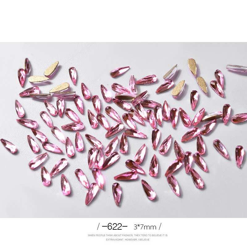 10Pcs 3D Nail Art Rhinestones Long Water Drop Shaped Glitter Nail Art Decorations Accessoires Nail Supplies - AMIR BAGS INDIA PRIVATE LIMITED