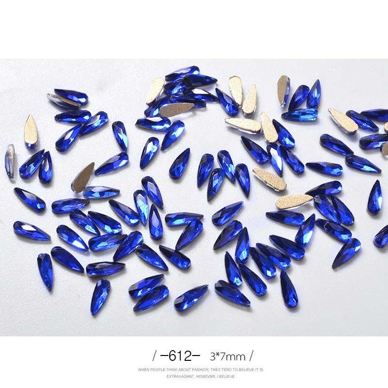 10Pcs 3D Nail Art Rhinestones Long Water Drop Shaped Glitter Nail Art Decorations Accessoires Nail Supplies - AMIR BAGS INDIA PRIVATE LIMITED
