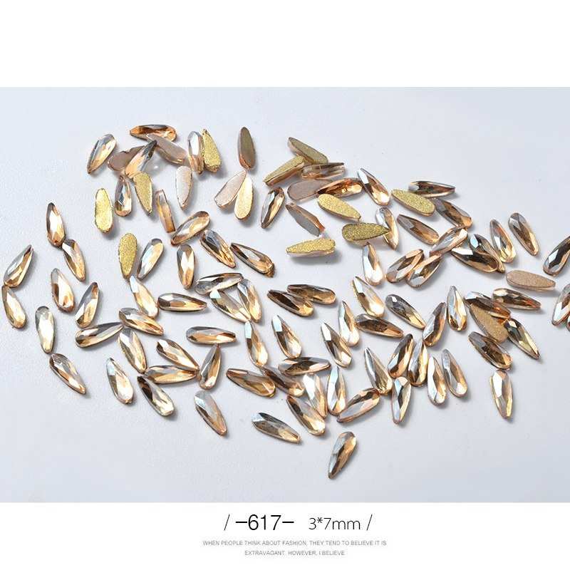 10Pcs 3D Nail Art Rhinestones Long Water Drop Shaped Glitter Nail Art Decorations Accessoires Nail Supplies - AMIR BAGS INDIA PRIVATE LIMITED