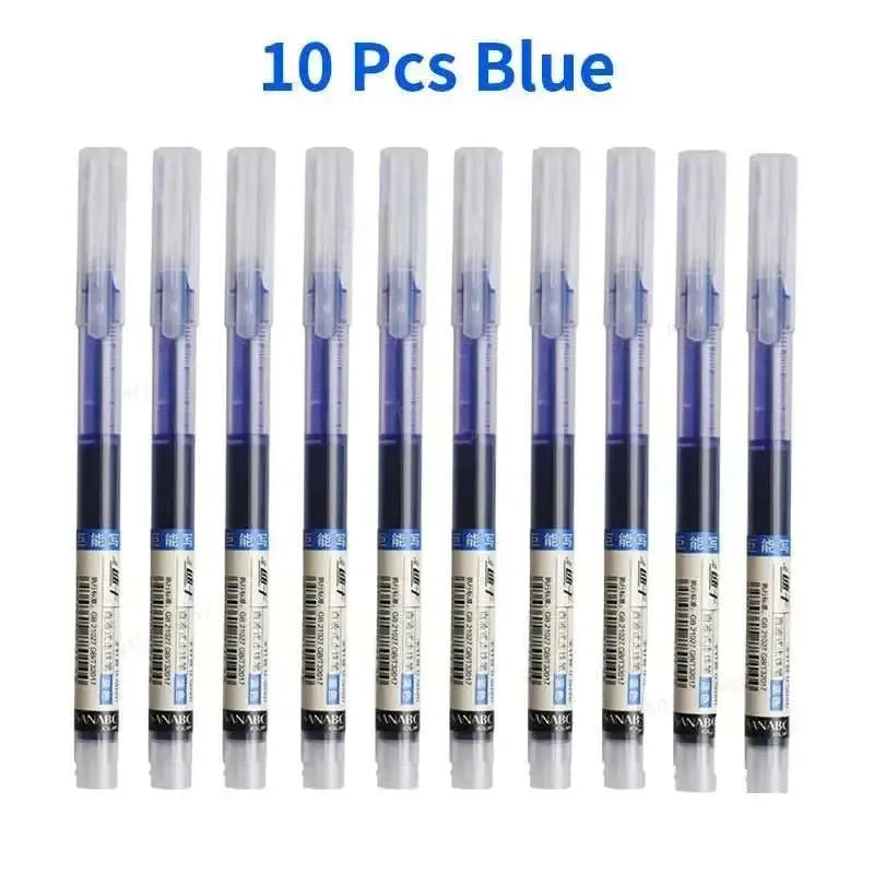 10Pcs/set High Quality Needle Type Gel Pens Straight Liquid Ballpoint Pen Kawaii Stationery School Office Supplies Writing - AMIR BAGS INDIA PRIVATE LIMITED
