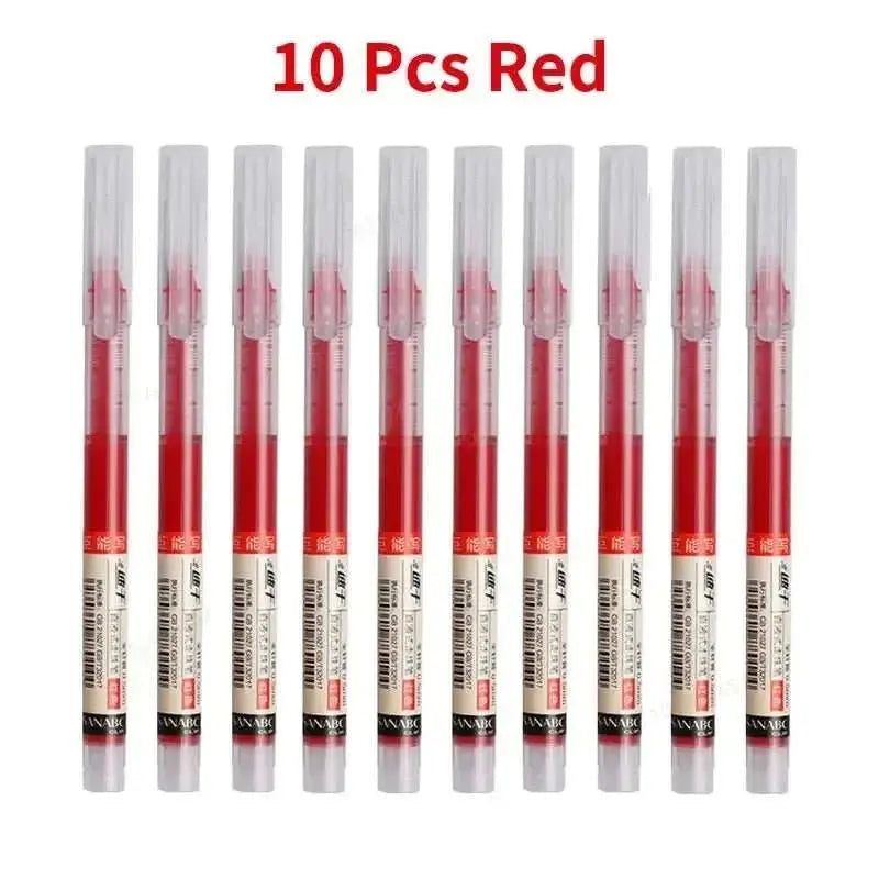 10Pcs/set High Quality Needle Type Gel Pens Straight Liquid Ballpoint Pen Kawaii Stationery School Office Supplies Writing - AMIR BAGS INDIA PRIVATE LIMITED