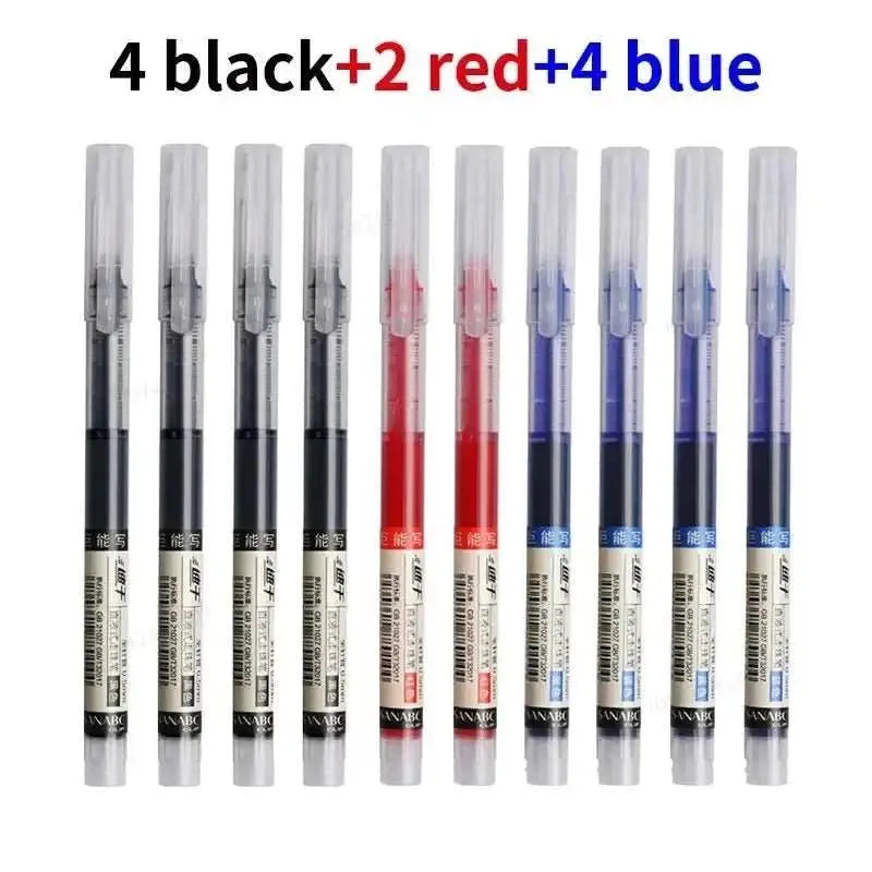 10Pcs/set High Quality Needle Type Gel Pens Straight Liquid Ballpoint Pen Kawaii Stationery School Office Supplies Writing - AMIR BAGS INDIA PRIVATE LIMITED