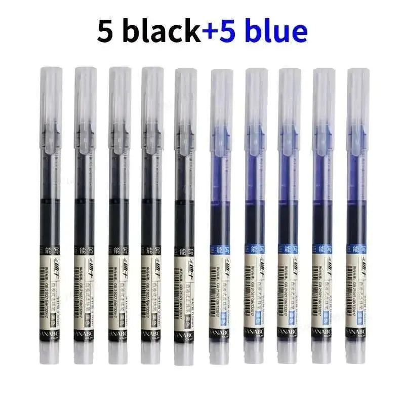 10Pcs/set High Quality Needle Type Gel Pens Straight Liquid Ballpoint Pen Kawaii Stationery School Office Supplies Writing - AMIR BAGS INDIA PRIVATE LIMITED