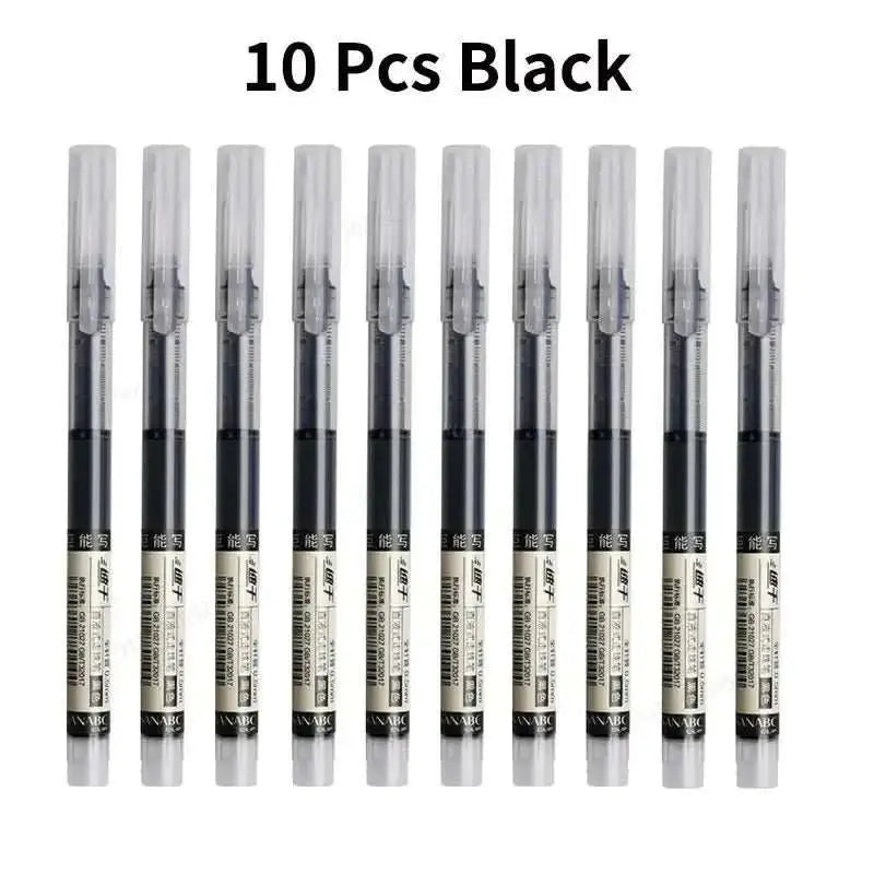 10Pcs/set High Quality Needle Type Gel Pens Straight Liquid Ballpoint Pen Kawaii Stationery School Office Supplies Writing - AMIR BAGS INDIA PRIVATE LIMITED