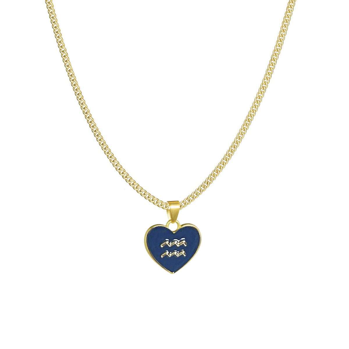 12 Constellation Love Necklace Ins Personalized Heart - shaped Necklace Clavicle Chain Fashion Jewelry For Women Valentine's Day - AMIR BAGS INDIA PRIVATE LIMITED