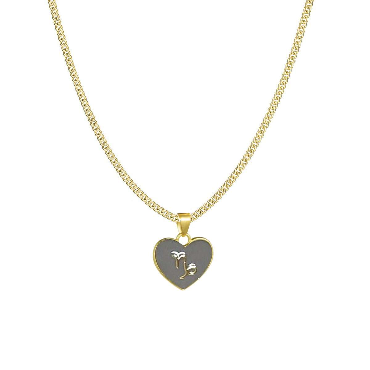 12 Constellation Love Necklace Ins Personalized Heart - shaped Necklace Clavicle Chain Fashion Jewelry For Women Valentine's Day - AMIR BAGS INDIA PRIVATE LIMITED