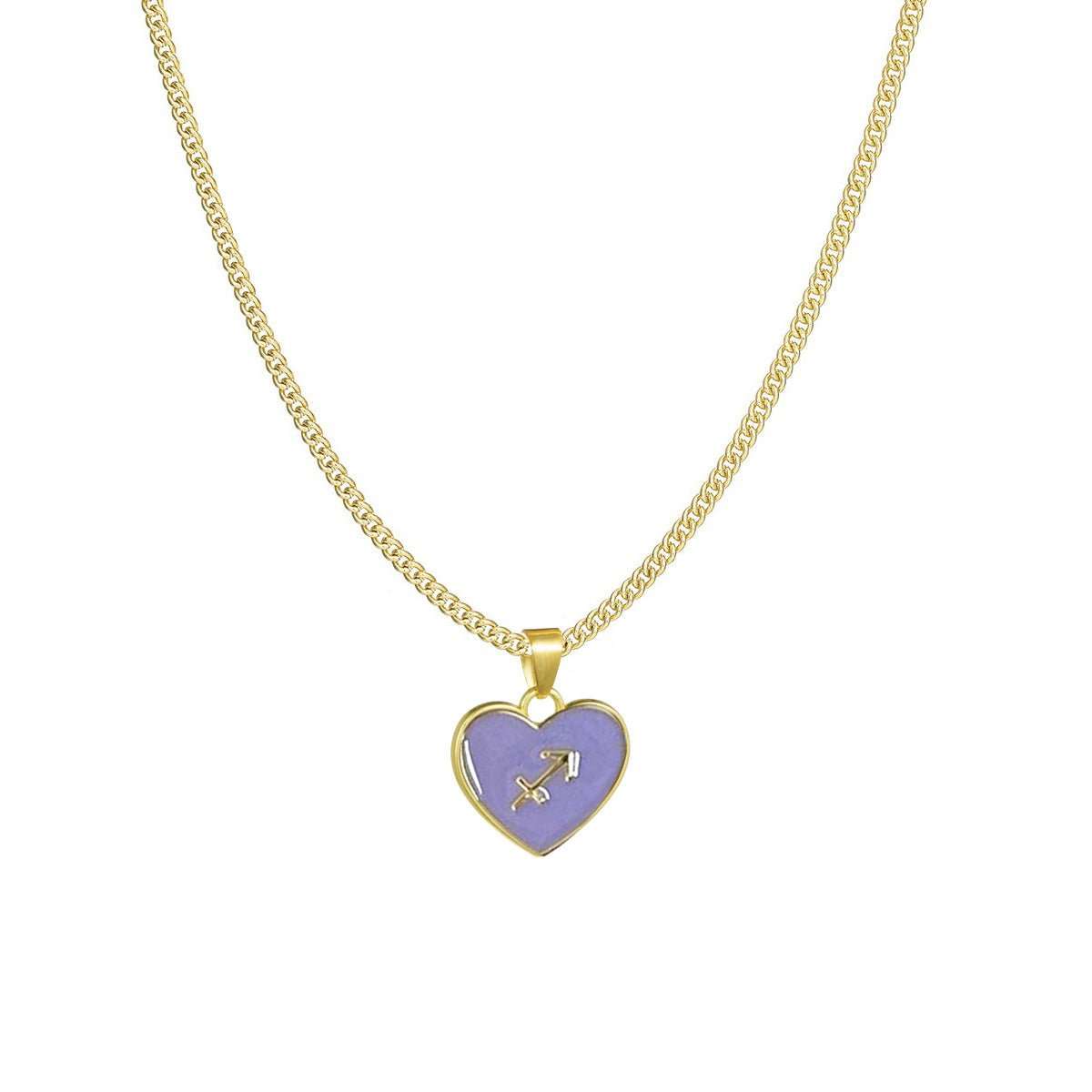 12 Constellation Love Necklace Ins Personalized Heart - shaped Necklace Clavicle Chain Fashion Jewelry For Women Valentine's Day - AMIR BAGS INDIA PRIVATE LIMITED
