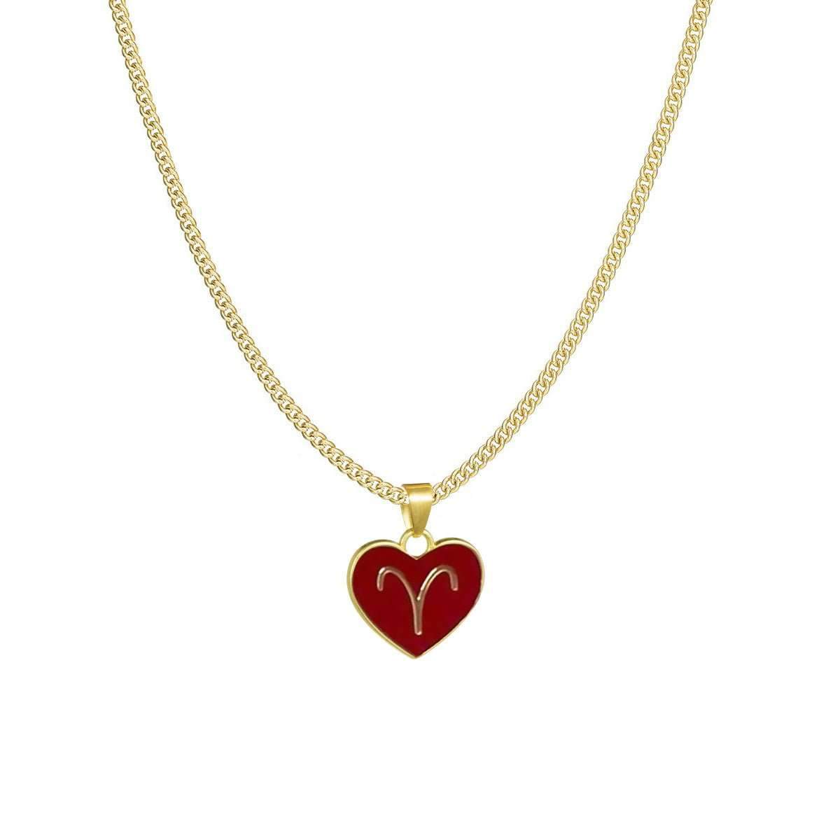 12 Constellation Love Necklace Ins Personalized Heart - shaped Necklace Clavicle Chain Fashion Jewelry For Women Valentine's Day - AMIR BAGS INDIA PRIVATE LIMITED