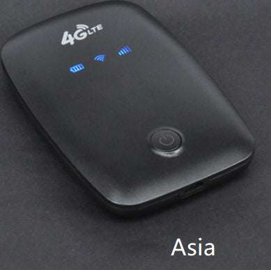 Compact black 4G-LTE FDD wireless portable WiFi device with LED indicators and power button