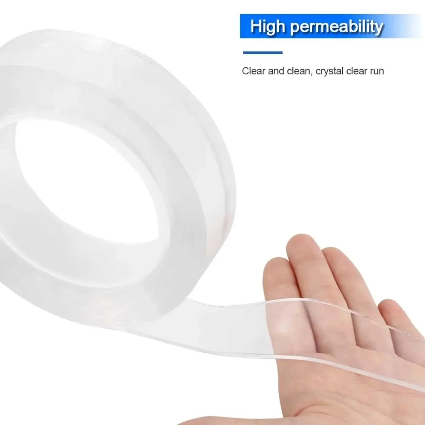 1/3/5M Double Sided Tape Transparent Acrylic Reusable Waterproof Adhesive Tracsless Tape Gadget Doble Cara Nano Tapes - AMIR BAGS INDIA PRIVATE LIMITED