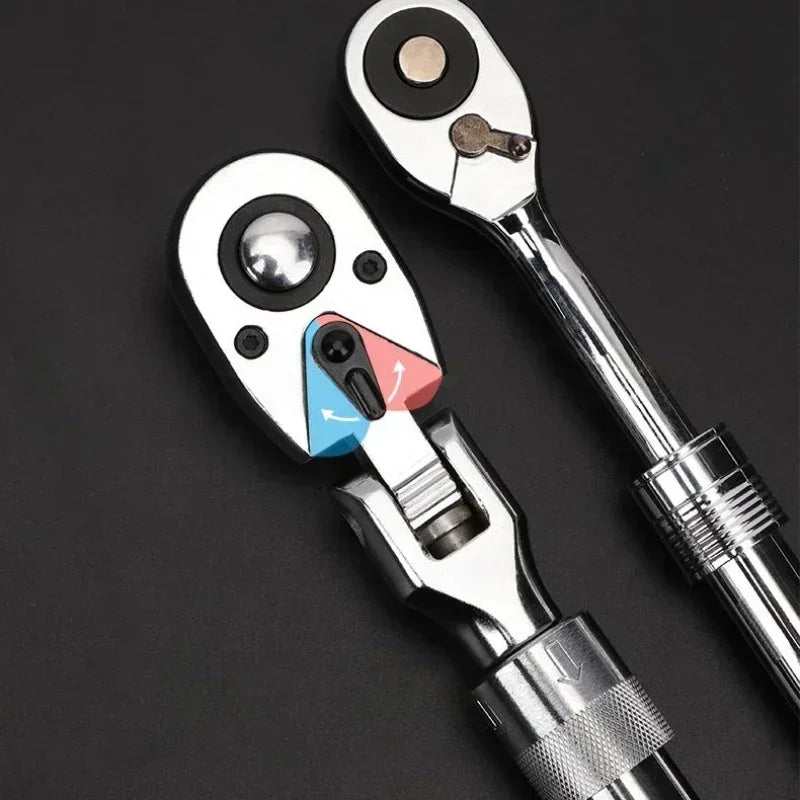 1/4 1/2 3/8 72 - Tooth Carbon Steel Retractable Ratchet Wrench Automatic Quick Release Spanner Multifunctional Hand Tool - AMIR BAGS INDIA PRIVATE LIMITED