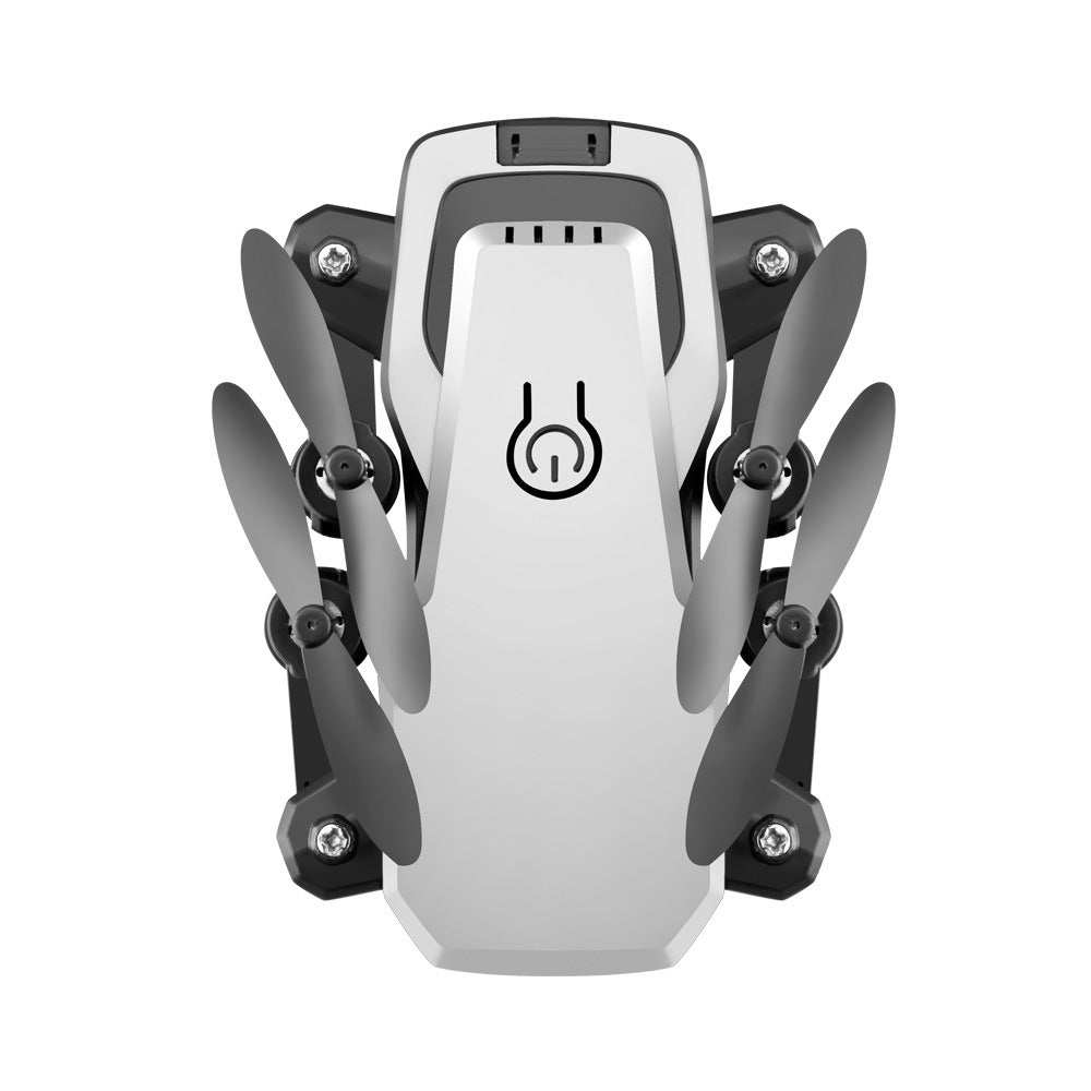 LF606 Folding Aircraft compact quadcopter drone with foldable arms and 4K HD camera option in white and black design