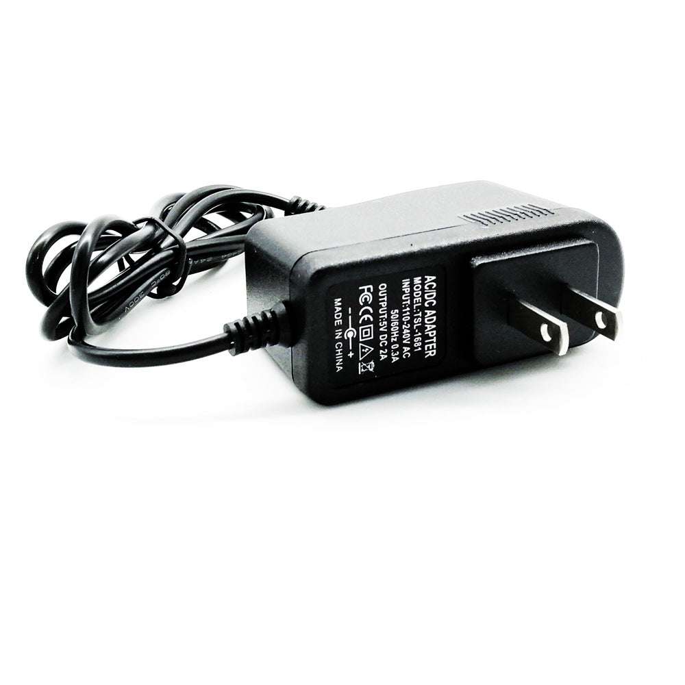 Power charger adapter for Android TV player with US plug and coiled cable