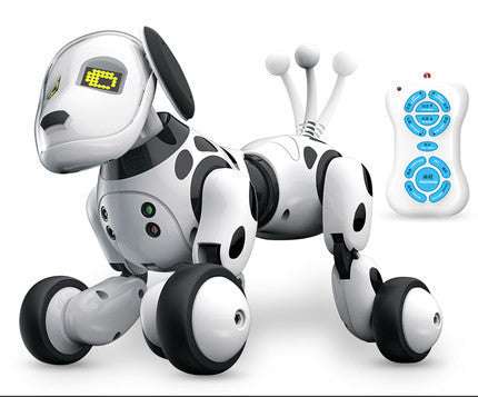 Electric remote control smart robot dog toy with wheels and interactive features for children