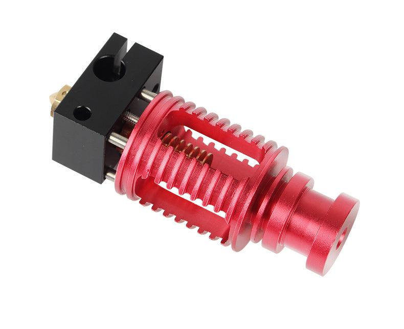 3D printer accessory upgraded seal extruder with red aluminum cooling block and black mounting bracket
