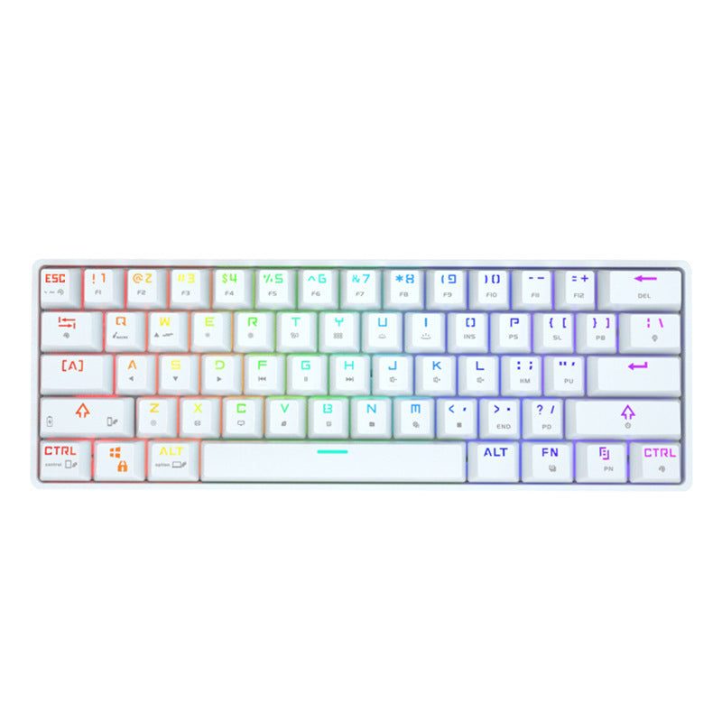Wireless Bluetooth mechanical keyboard with colorful PBT keycaps and compact layout