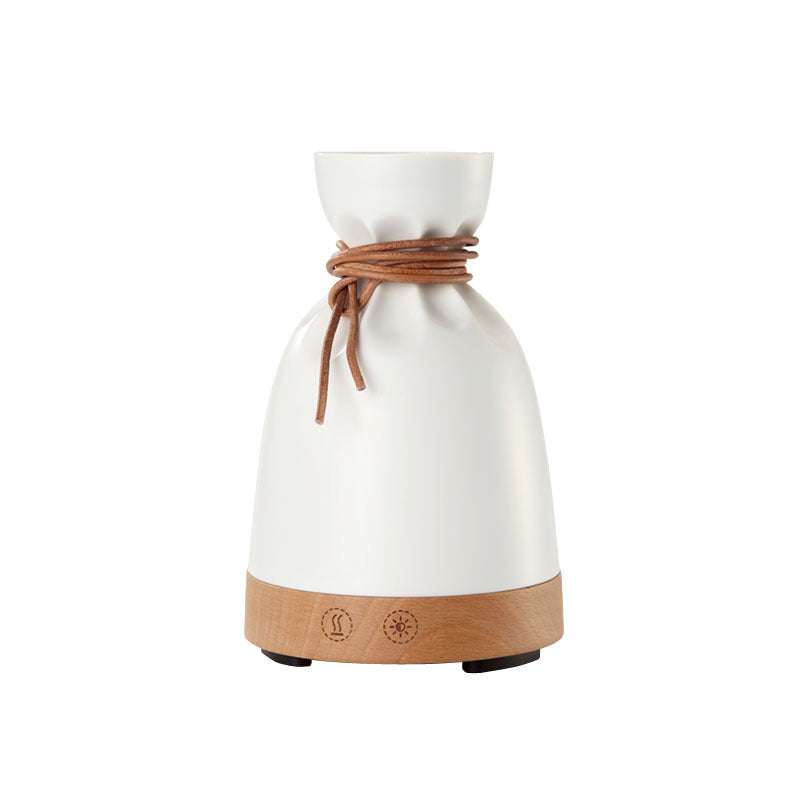 wood aromatherapy desk lamp humidifier with quiet ultrasonic technology and minimalist design
