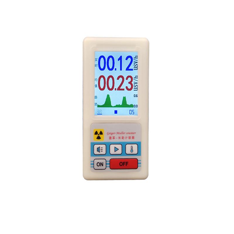 Portable nuclear radiation detector Geiger counter with digital display and control buttons