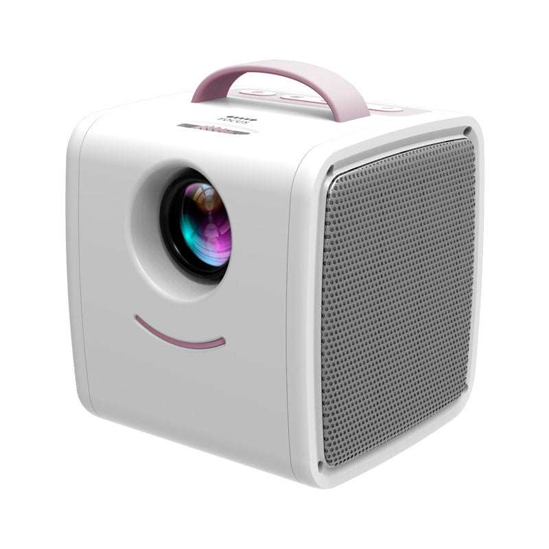 Compact home children projector with portable LED, 1080P HD support, and multiple input options including USB, HDMI, and AV.