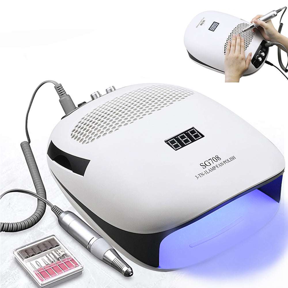 Multifunctional nail lamp 3-in-1 with digital display and handheld nail drill tool