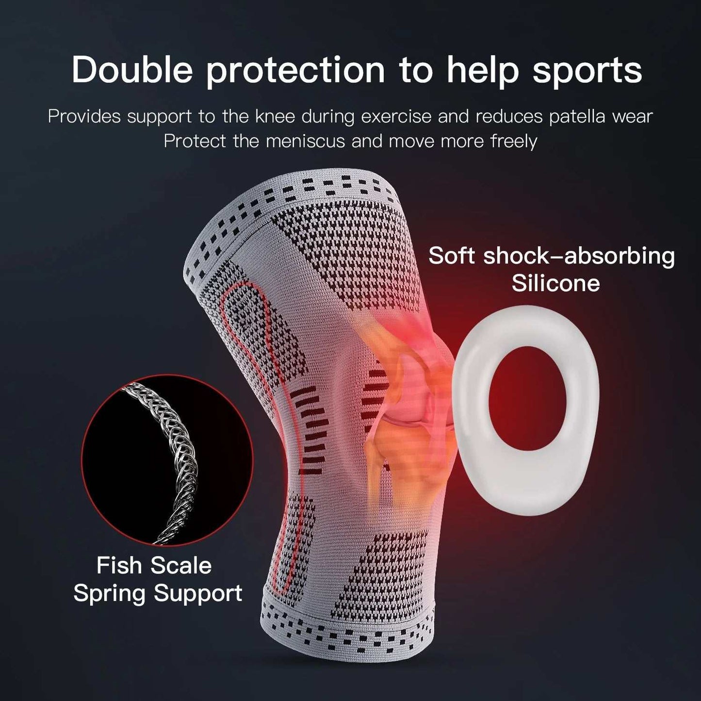 1PC Orthopedic Knee Pad Knee Brace Support Joint Pain Relif Patella Protector Adjustable Sport Kneepad Guard Meniscus Ligament - AMIR BAGS INDIA PRIVATE LIMITED