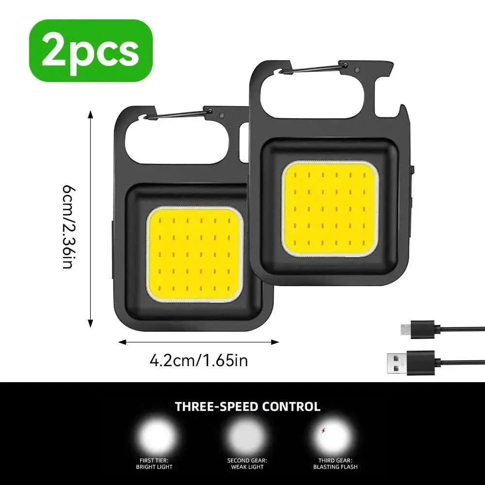 1pc/2pcs COB Keychain Work Light Flashlight Keychain Light Emergency Light, Bottle Opener, Mini Flashlight With Magnetic Base - AMIR BAGS INDIA PRIVATE LIMITED