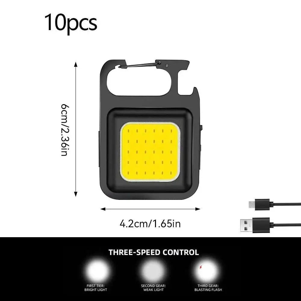 1pc/2pcs COB Keychain Work Light Flashlight Keychain Light Emergency Light, Bottle Opener, Mini Flashlight With Magnetic Base - AMIR BAGS INDIA PRIVATE LIMITED