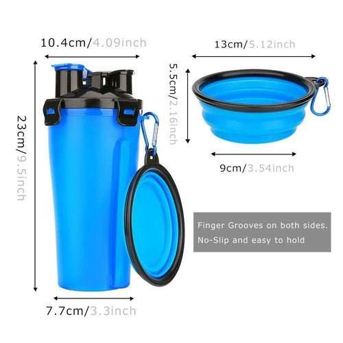 2 in 1 Dog Drinking Water Bottle with Bowls - AMIR BAGS INDIA PRIVATE LIMITED