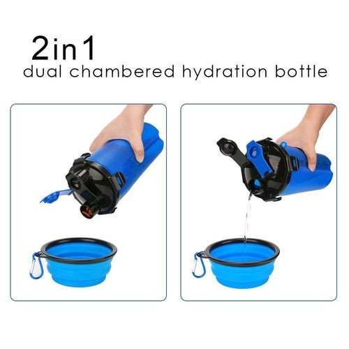 2 in 1 Dog Drinking Water Bottle with Bowls - AMIR BAGS INDIA PRIVATE LIMITED