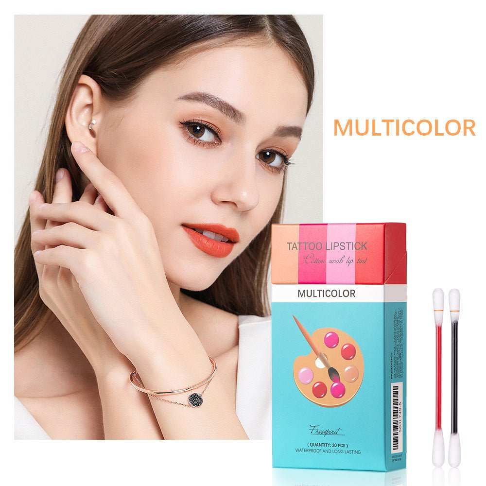 20 Pcs Set Cotton Swab Lipsticks For Outdoor Portable Lipsticks Cosmetics Waterproof Case Lasting Long Cigarette Liquid Lipstick - AMIR BAGS INDIA PRIVATE LIMITED