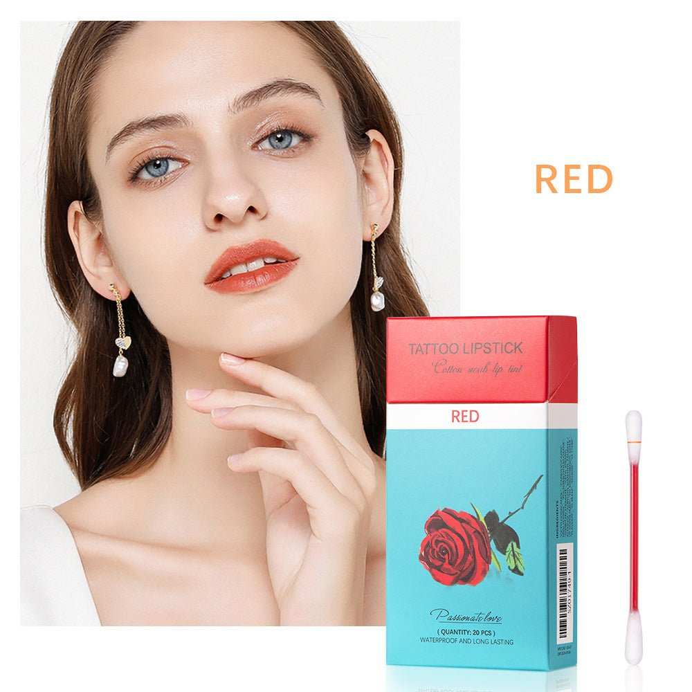 20 Pcs Set Cotton Swab Lipsticks For Outdoor Portable Lipsticks Cosmetics Waterproof Case Lasting Long Cigarette Liquid Lipstick - AMIR BAGS INDIA PRIVATE LIMITED