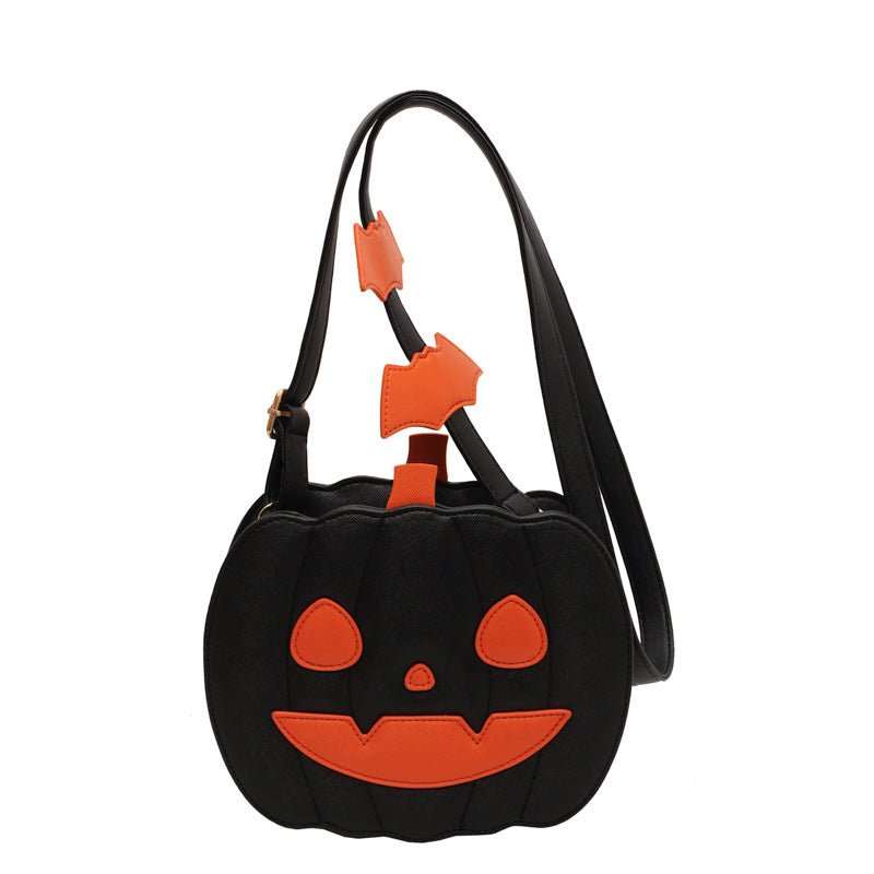 2023 Halloween Bags Funny Pumpkin Cartoon Shoulder Crossbody Bag With Bat Personalized Creative Female Bag - AMIR BAGS INDIA PRIVATE LIMITED