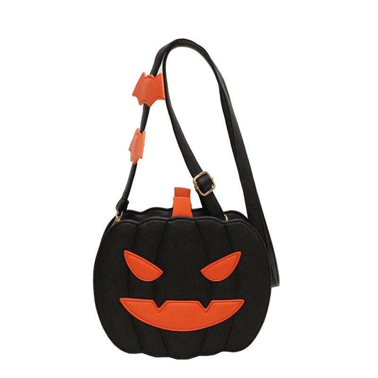 2023 Halloween Bags Funny Pumpkin Cartoon Shoulder Crossbody Bag With Bat Personalized Creative Female Bag - AMIR BAGS INDIA PRIVATE LIMITED