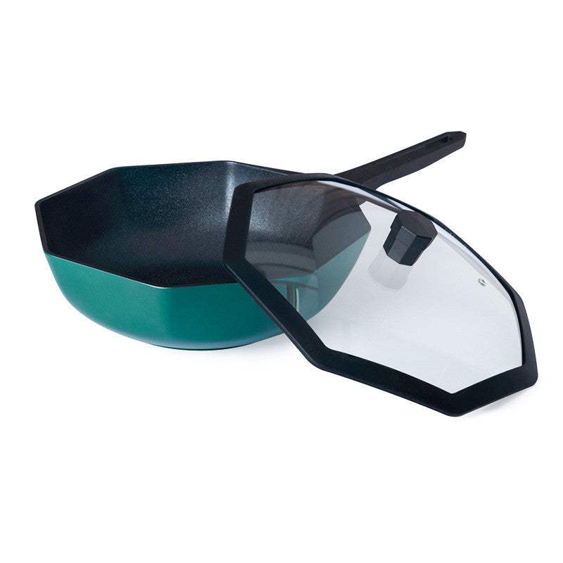 Star anise series non-stick aluminum alloy frying pan with glass lid, 30cm diameter, suitable for gas and all stove types