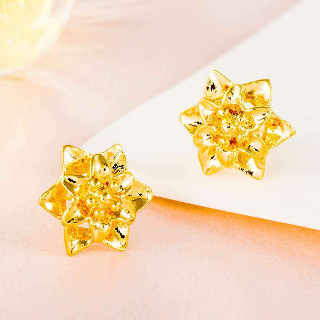 24K Gold Plated Earrings Euro Gold Jewelry New Popular Earrings - AMIR BAGS INDIA PRIVATE LIMITED