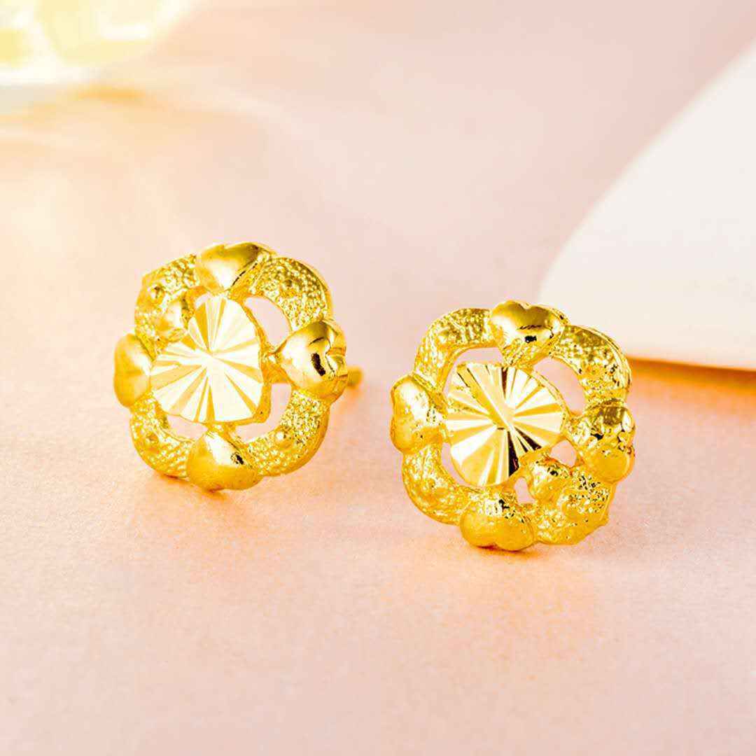 24K Gold Plated Earrings Euro Gold Jewelry New Popular Earrings - AMIR BAGS INDIA PRIVATE LIMITED