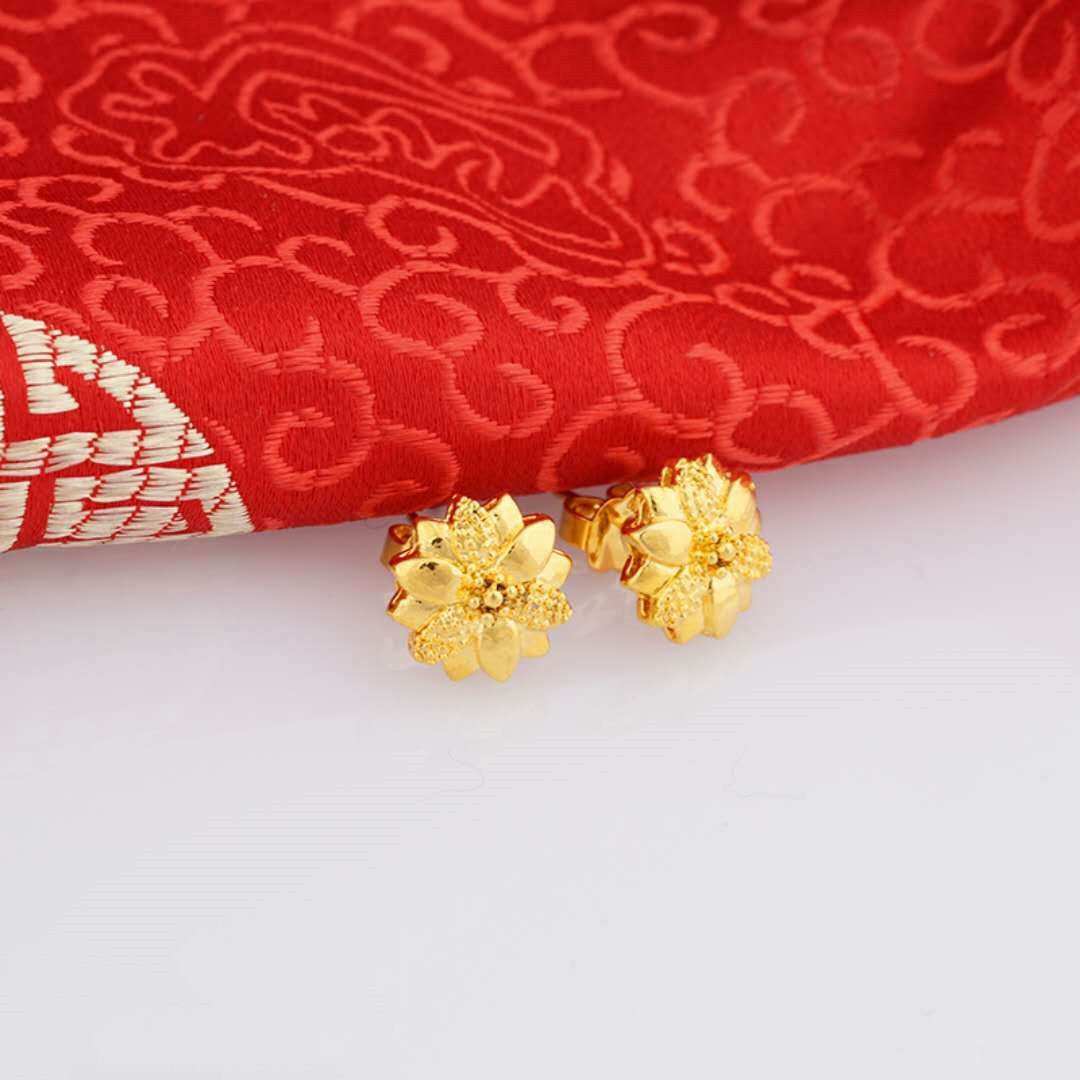 24K Gold Plated Earrings Euro Gold Jewelry New Popular Earrings - AMIR BAGS INDIA PRIVATE LIMITED