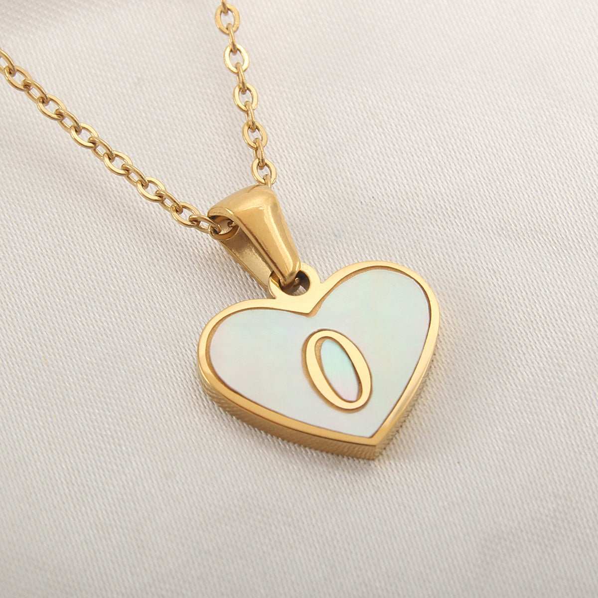 26 Letter Heart - shaped Necklace White Shell Love Clavicle Chain Fashion Personalized Necklace For Women Jewelry Valentine's Day - AMIR BAGS INDIA PRIVATE LIMITED