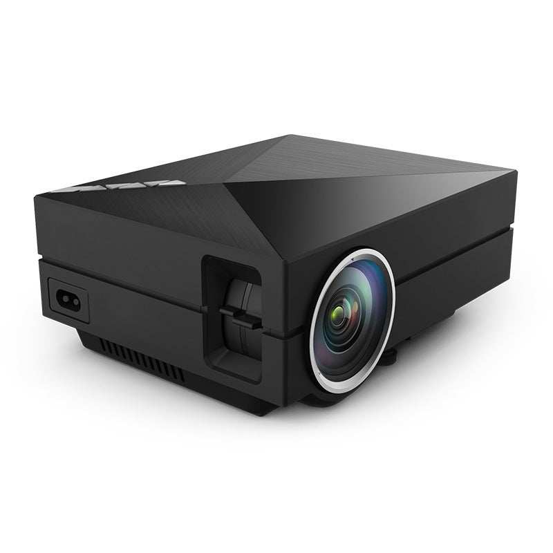 GM60 Home Mini Projector with 1000 lumens brightness and 1080P support in compact black design
