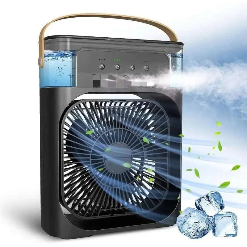 3 In 1 Fan Air Conditioners Portable USB Electric Fan LED Night Light Features:Mist Function: Includes a built-in water tank for misting to increase airs humidity, improve comfort and relieve dryness in hot weather.Low noise: The fan hAMIR BAGS INDIA PRIVATE LIMITEDAMIR BAGS INDIA PRIVATE LIMITEDnull