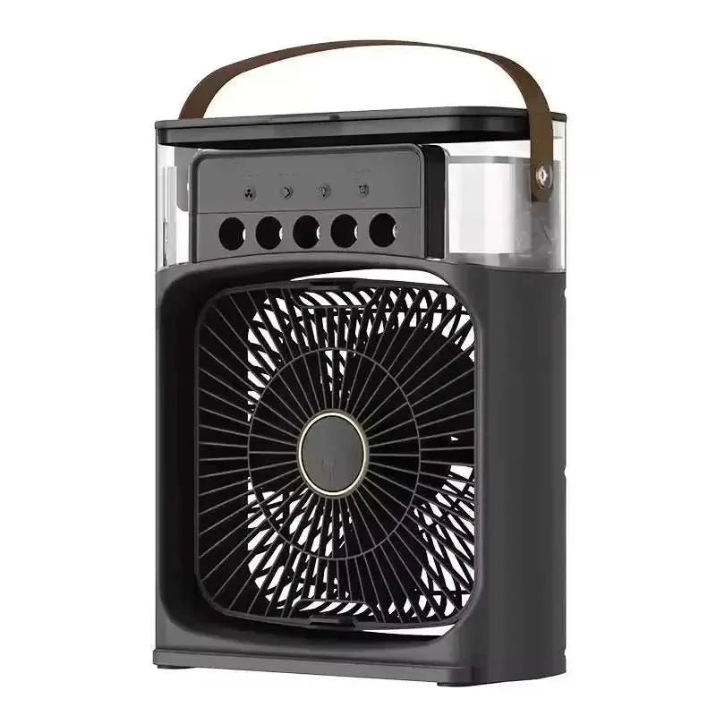 3 In 1 Summer Cooling Fan Portable Desktop Humidifier USB Mini Air Conditioners Night Light Water Mist For Home Or Office - AMIR BAGS INDIA PRIVATE LIMITED
