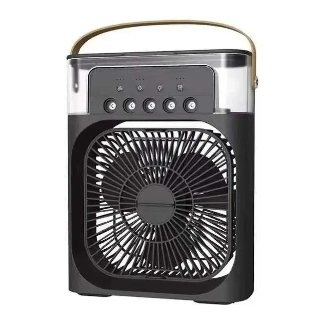 3 In 1 Summer Cooling Fan Portable Desktop Humidifier USB Mini Air Conditioners Night Light Water Mist For Home Or Office - AMIR BAGS INDIA PRIVATE LIMITED