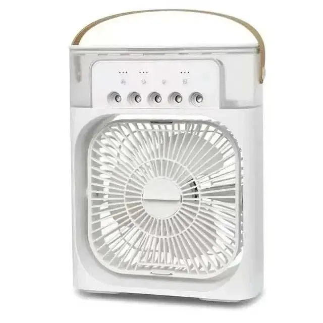 3 In 1 Summer Cooling Fan Portable Desktop Humidifier USB Mini Air Conditioners Night Light Water Mist For Home Or Office - AMIR BAGS INDIA PRIVATE LIMITED